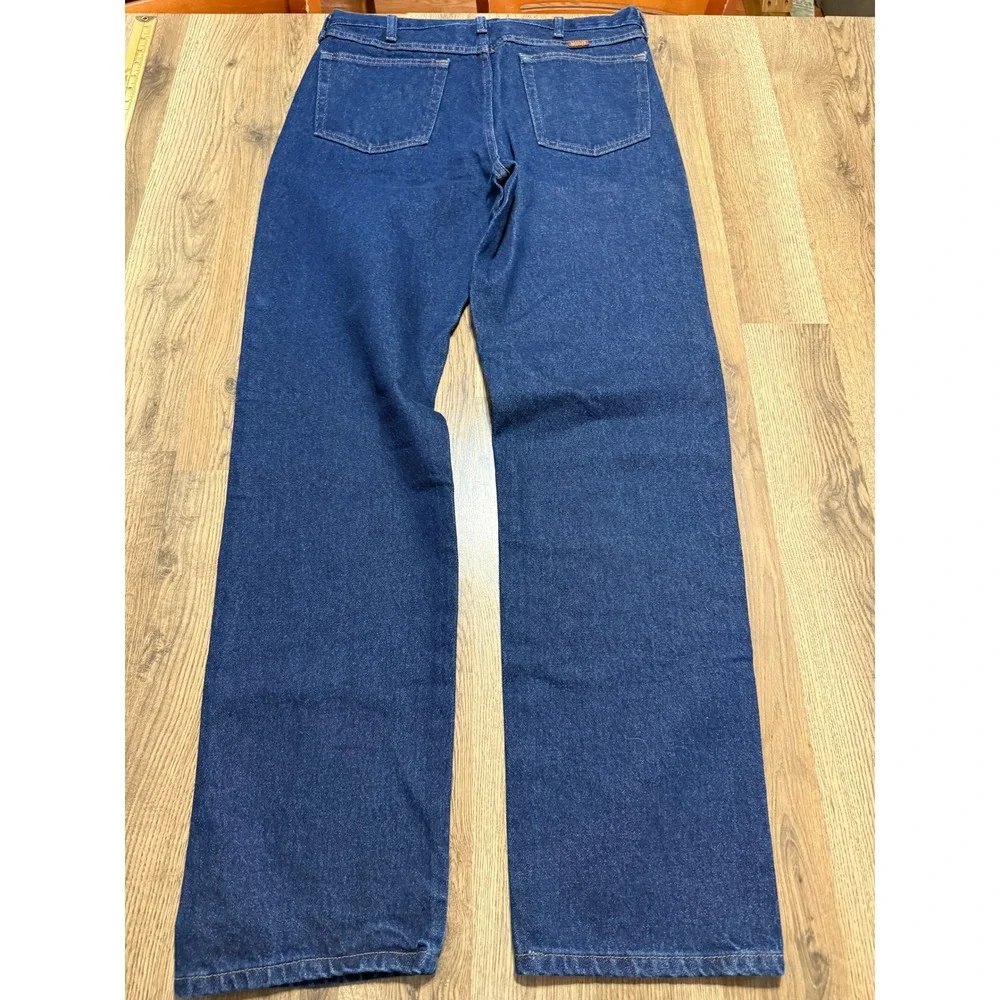 Rustler Regular Fit Jeans Mens 35x34 Blue Adult Straight Leg Denim Excellent